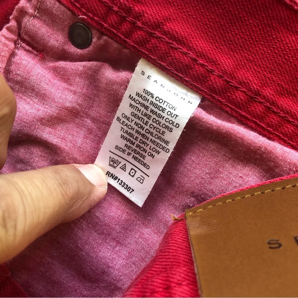 Sean John Clayton Slim Straight Red Jeans Denim Pants Men’s Size W36/L32 Casual
